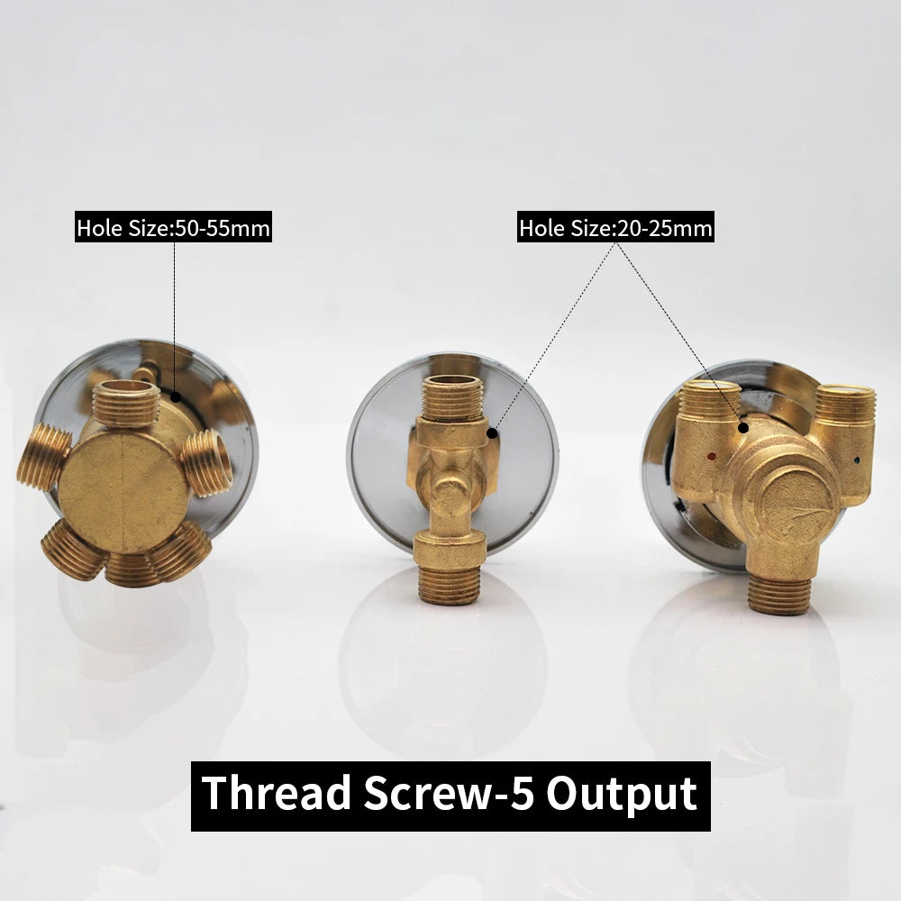 Split Type Thermostatic Shower Cabin Faucet Tap Shower Bath Brass Mixer Diverter 2/3/4/5 Output  Screw Thread Or Intubation