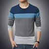 M-4XL autumn casual men's sweater O-neck striped slim fit knitted men's sweater pullover men's pullover sweater