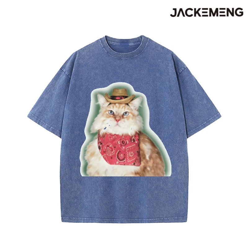 Oversized Vintage Animal Streetwear Print Tshirt USA Stock Wholesale Y2K Casual Tee