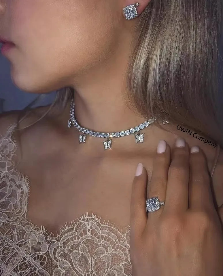 Pink Baguette CZ Rings Iced Out Finger Ring Women Man Fashion Jewelry