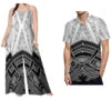 Low Price Custom Plus Size Polynesian Clothing Casual Sets of Couples Samoan Tribal Print Men Shirt Women Loose Rompers 2pc Sets