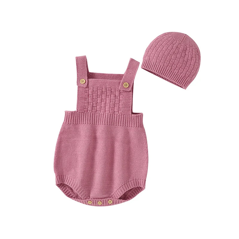 Mimixiong Custom OEM/ODM Soft Knitted Romper & Hat 2-Piece | Wholesale Newborn Outfit, Unisex Baby Clothes for Shower