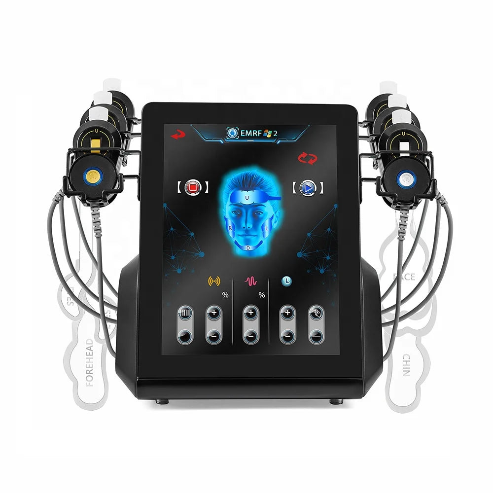 Ems RF Facial Electrostimulation Face Lifting Machine  6 Handles Sculpt Face Pads Massager Device Anti Aging Wrinkles Removal