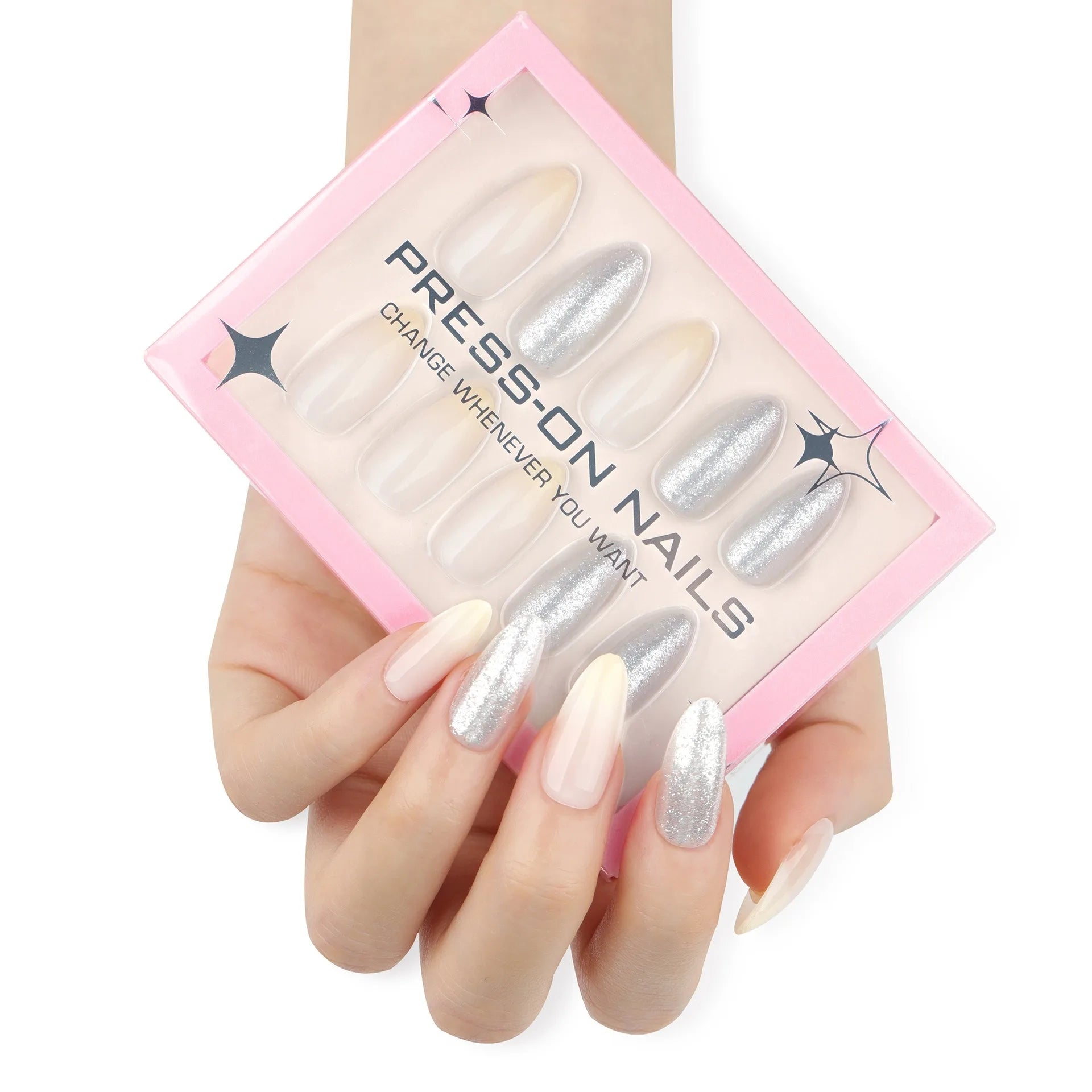 Wholesale 30 Pieces of High-End Minimalist French White Border Short Style Acrylic Press on Nails Customize False Nails GD25