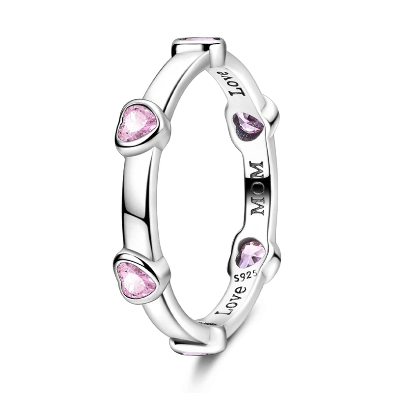 Jewelry Manufacturer Custom Hip Hop Fashion New Rainbow Gradient Colorful Zircon Ring for Women S925 Silver Rings Jewelry Gift