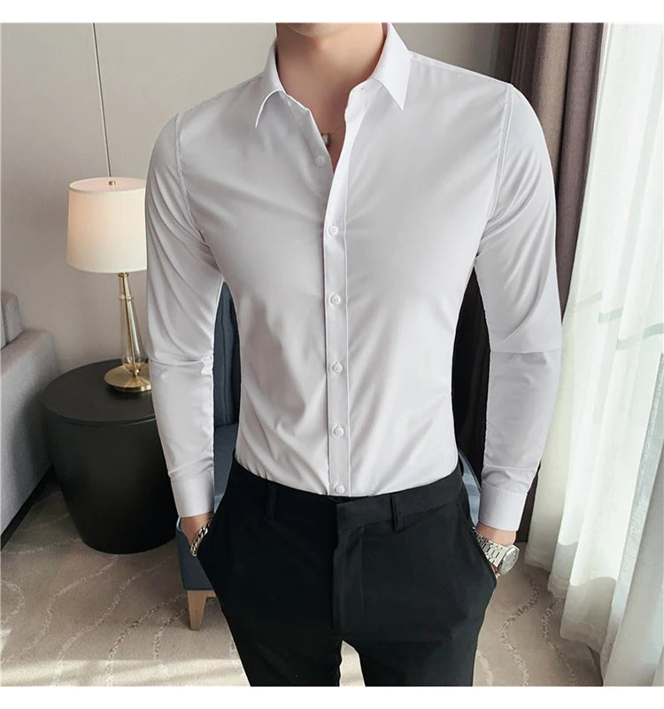 Camisas De Hombre Long Sleeve Shirts For Men Clothing 2026 Business Formal Wear Camisa Social Masculina Slim Fit Chemise Homme