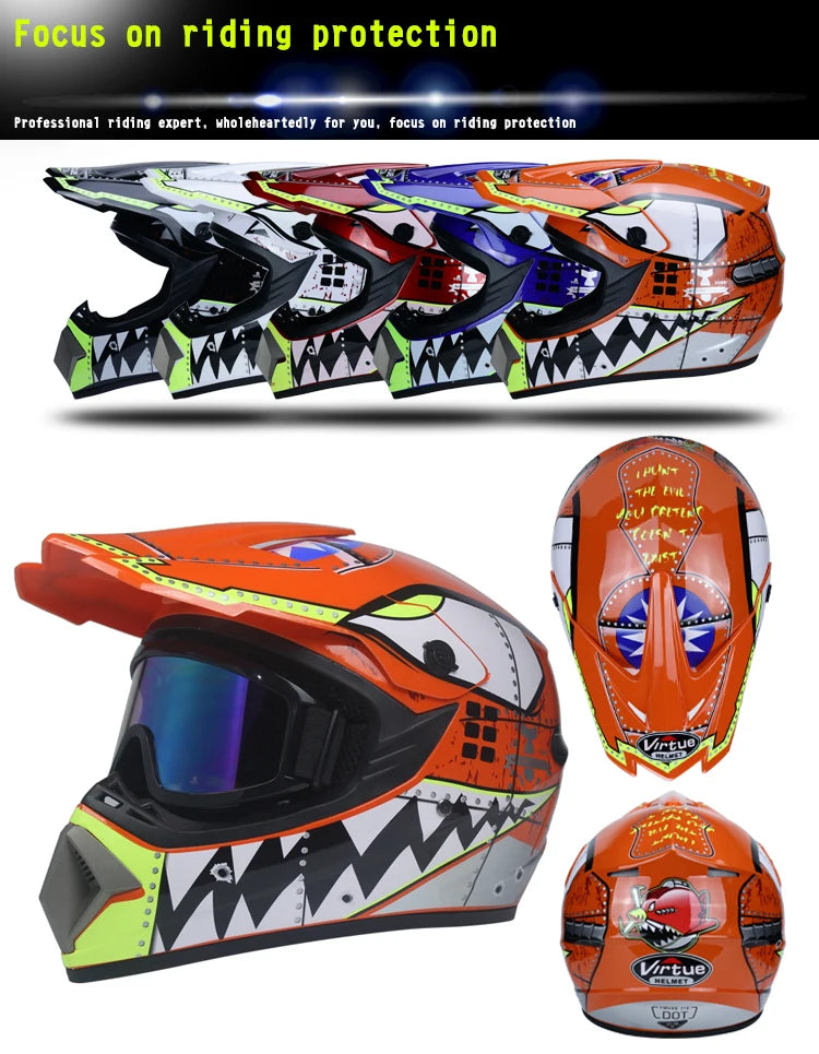 Send 3 pieces gift motorcycle helmet children off-road helmet bike downhill AM DH cross helmet capacete motocross casco
