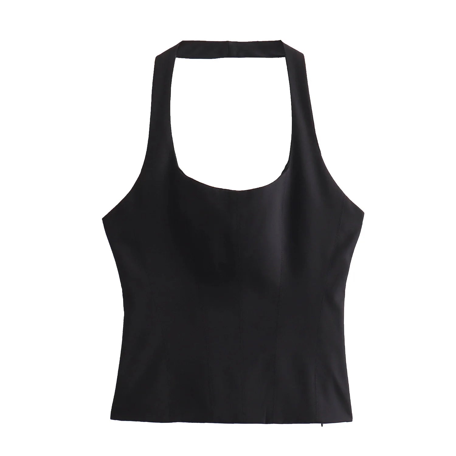 PB&ZA Women 2024 Spring New Fashion Hang the Neck and Slim the Body Tank Tops Vintage Backless Female Camis Chic Tops