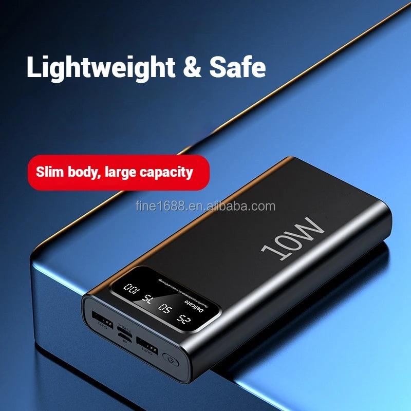 High Quality 20000mAh Ultra Slim Power Bank with LED Display Type-C Output 10W Fast Charging