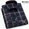 38-44 Quality Flannel Plaid Men Shirt Cotton Spring Autumn Casual Long Sleeve Dress Shirts Soft Comfort Slim Fit Button Down