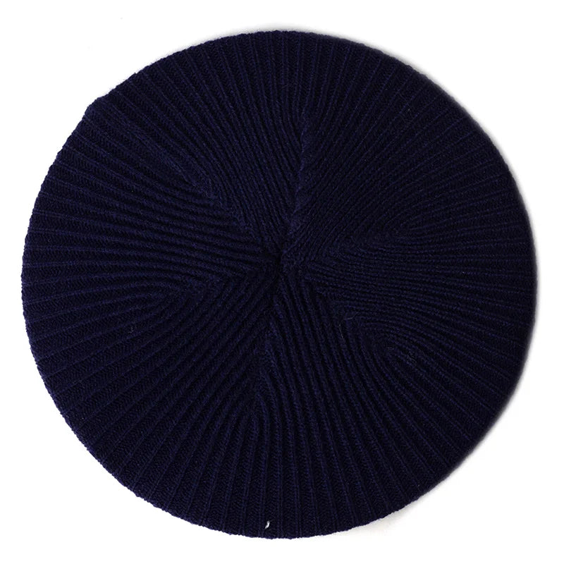 Geebro Women's Fashion Casual Plain Knit Beret Hat Spring Autumn Berets for Women Ladies Elastic Artist Beanie Beret Hats