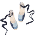 New Top Denim T-strap Flat With Cotton Fabric Open Sandalias Mujer Sandals Sapatos Mulher Womens Espadrilles Flat Shoes