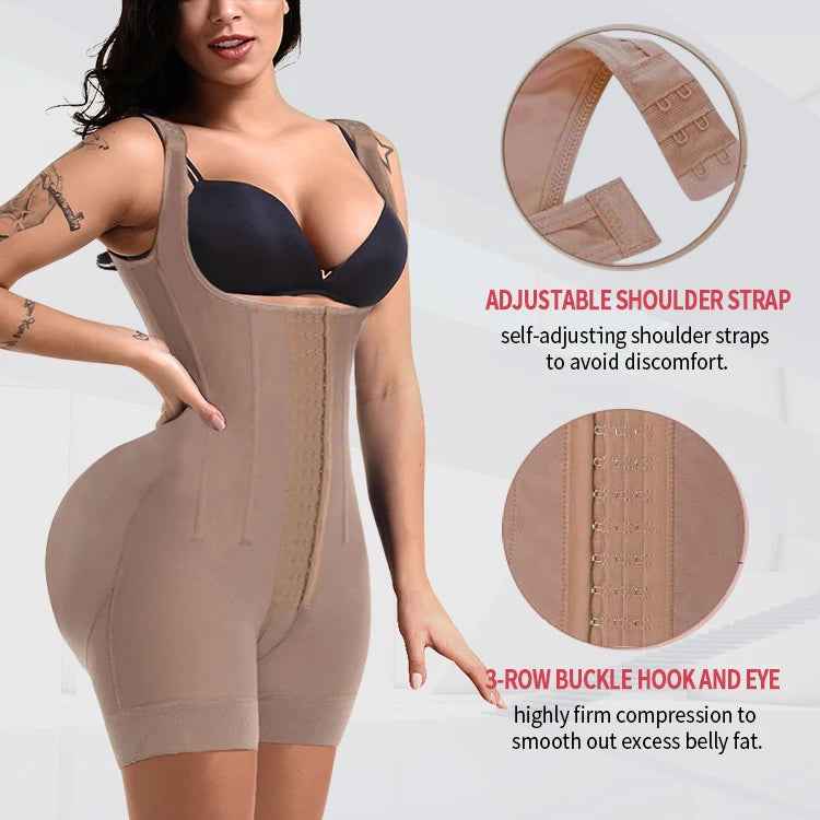 Seamless Tummy Trimmer Shaper Butt Lifter Compression Thigh Full Body Shaper Slimming Shapewear Bodysuit Women