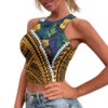 Hot Sale Hawaii Flower and Leaf Printed Summer Breathable Lady Sexy Tops Fashion Polynesian Pattern Vest Women's Skinny Tank Top