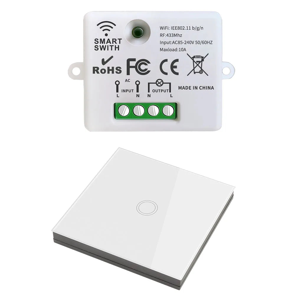 Mini WiFi Light Switch Timer Wall panel switch RF 220V Controller Tuya Smart Life APP Control Work With Alexa for Home Appliance