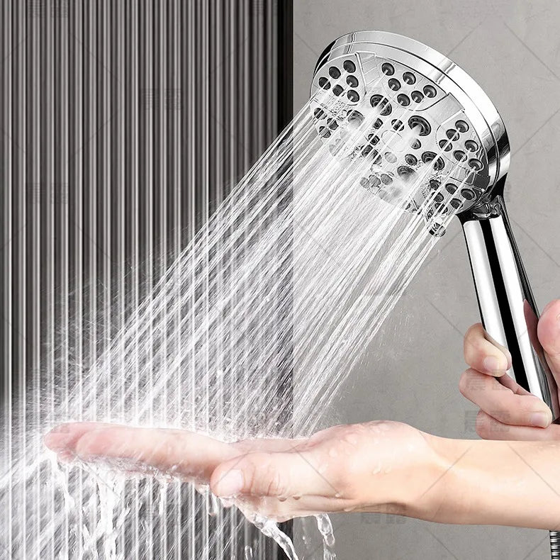 Chrome Bathroom Handheld Shower Head Spray Shower Heads 3 Functions ABS Plastic Hand Showers Bathroom Faucet Accessory Type Tap