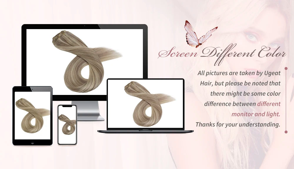 Ugeat Flat Tip Hair Extensions 14-24" Natural Straight Flat Tip Keratin Hair Extension 50/100g Remy Pre Bonded Hair Extensions