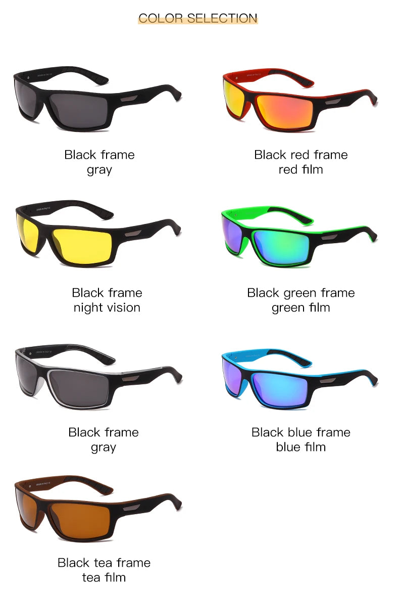 DOHOHDO New Luxury Polarized Sunglasses Men Car Driving Anti-Glare Sun Glasses For Male Colorful Film Series UV400 Gafas De Sol