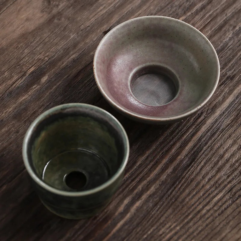 Kiln Baked Revitalizing Filter Tea Strainer Gauze Tea Leaf Filter Ceramic Tea Set Accessories Tea Cup Strainer Tea Pot Strainer