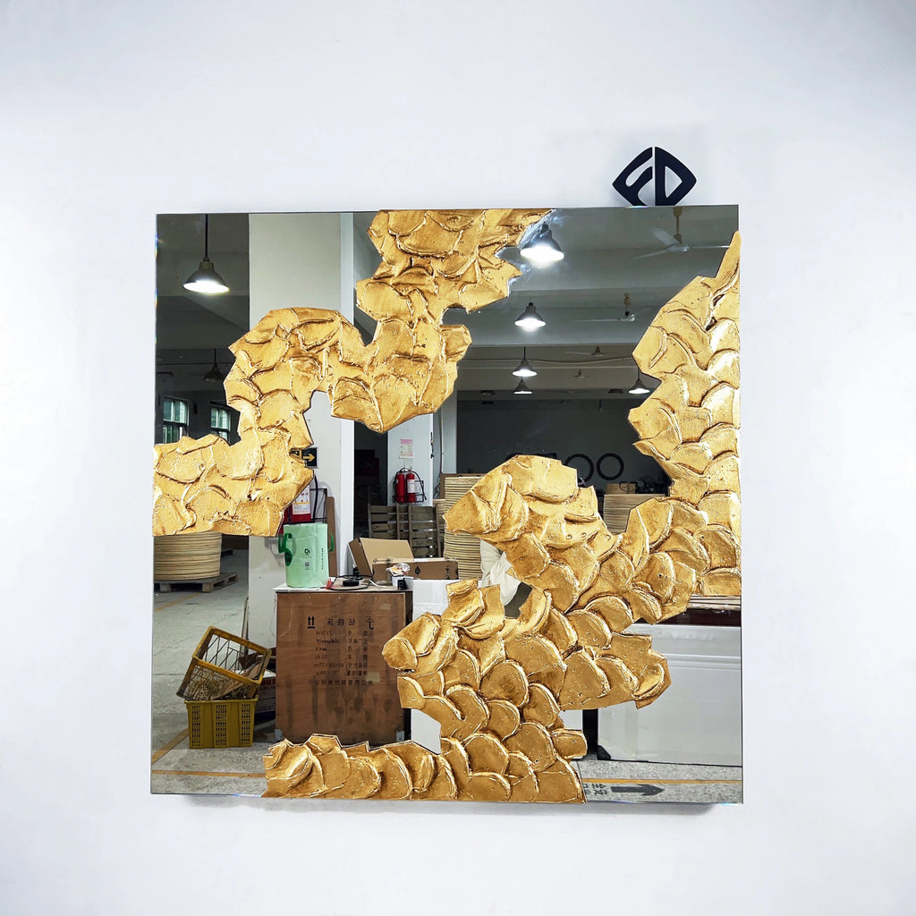 100CM Golden Dropshipping Products 2025 Large Wall Bedroom Makeup Mirrors Bathroom Home Decor Luxury Art Frame House Decoration