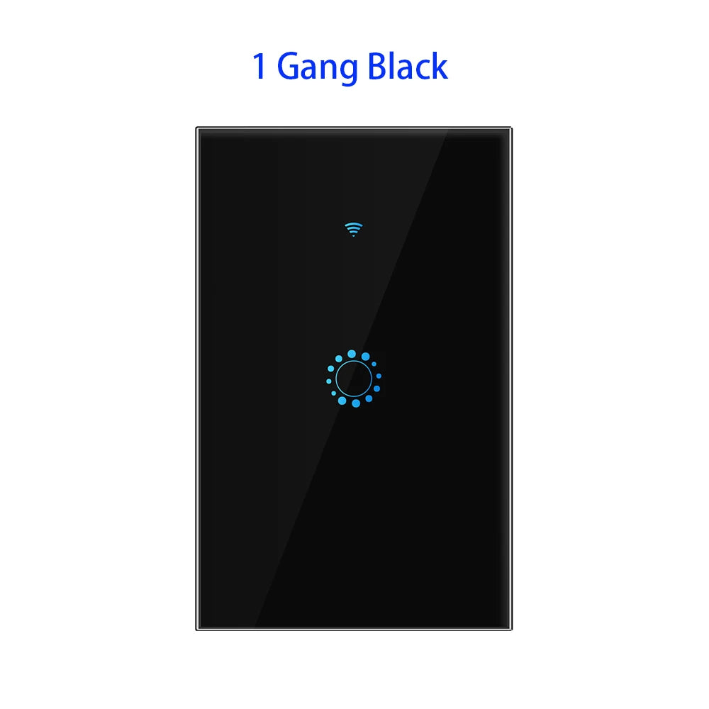 US Standard 1/2/3 Gang WiFi Smart LED Light Touch Switch Wall Panel Smart Home Switch Voice Control eWeLink Alexa