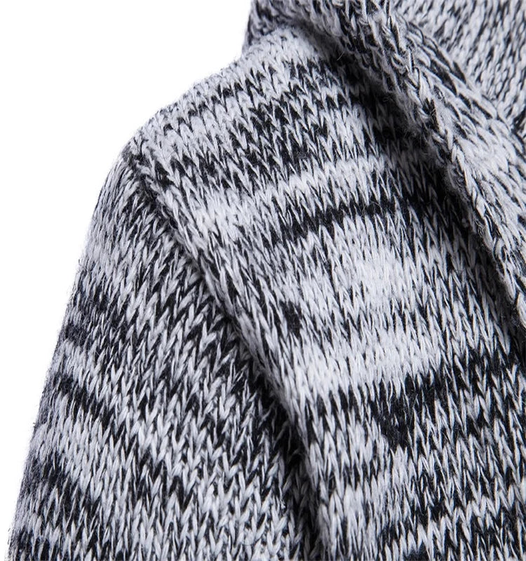 New Style Wholesale Knitted  Fashion Men's Long Sleeves Knitwear Coat Autumn Winter Long Length Cardigan Hoodie Sweater