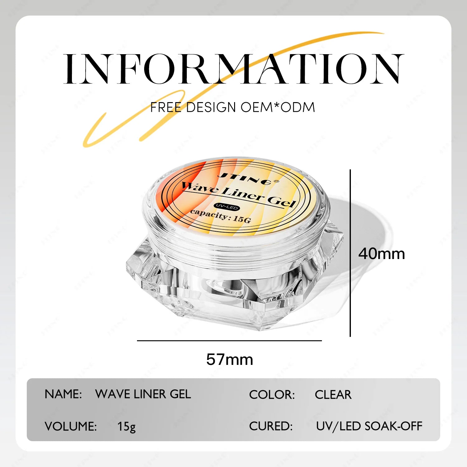 JTING 3D Effect Wave Liner Gel Semi Permanent Modelling Nail Art Gel for Nail Painting Salon ODM Private Custom Nail Gel Polish