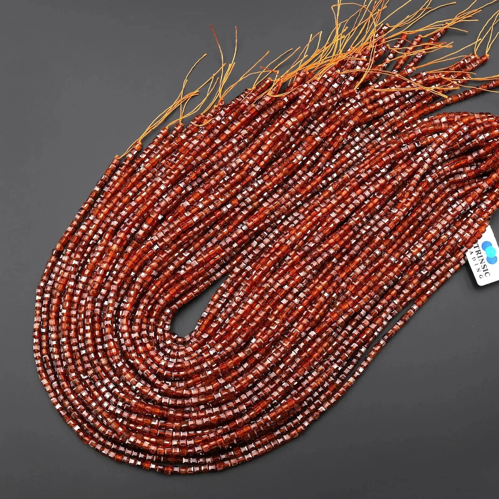 AAA Natural Orange Brown Hessonite Garnet Faceted 3mm Ball Beads 15.5" Strand Great Gems Unisex Casual Wedding Necklace