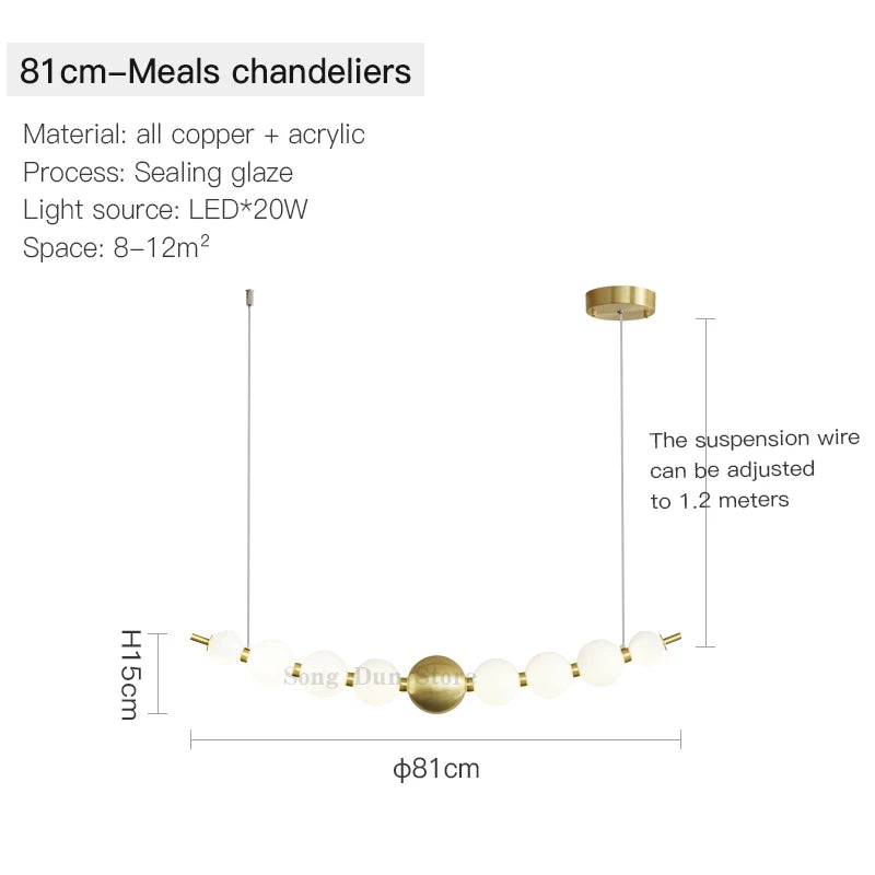 All Copper Post-Modern Household Living Room Chandelier Modern Minimalist Light Luxury Creative Personality Net Red Children’s