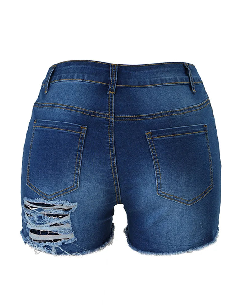 2020 New Arrival Summer Ripped Denim Shorts Fashion Slim Jeans Shorts High Quality Women Clothes 5 Color S-2XL
