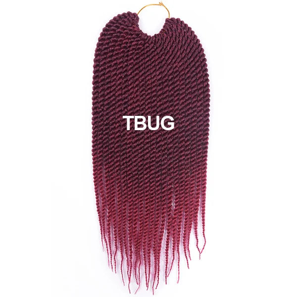TOMO 14" 18" 22" 22 Roots Synthetic Senegalese Twist Hair Crochet Braids Crochet Hair Extensions Ombre Red Braiding