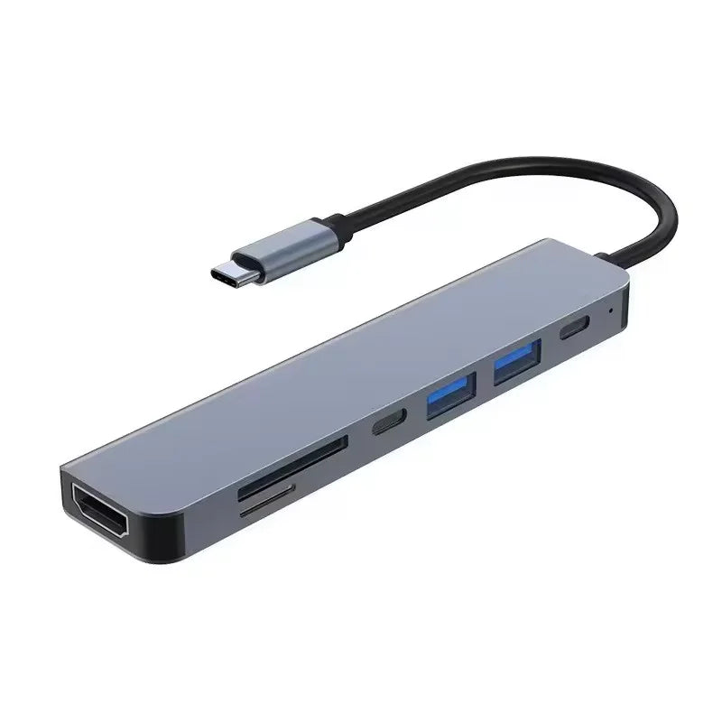 Multifunction Usb 3.0 Hubs Docking Station Abs Adapter Metal HDTV Pd SD TF Usb 2.0 Usb-c Hub Splitter for Computer Laptop PC