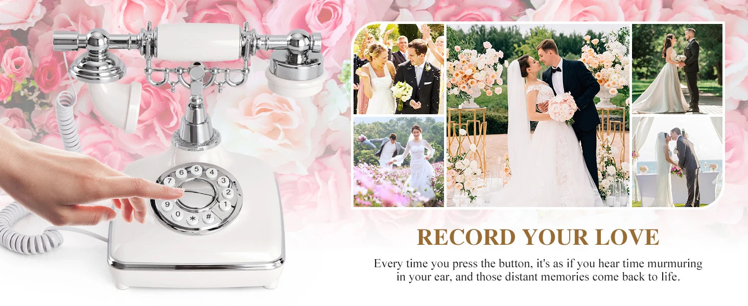 New Arrival Wedding Audio Guest Book Phone Recorder Customized Audio Message Birthday Ceremony Party Audio Guestbook Retro Phone