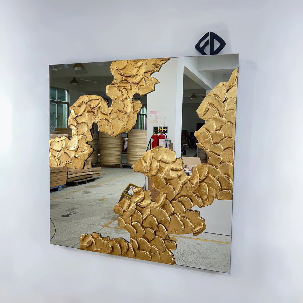 100CM Golden Dropshipping Products 2025 Large Wall Bedroom Makeup Mirrors Bathroom Home Decor Luxury Art Frame House Decoration