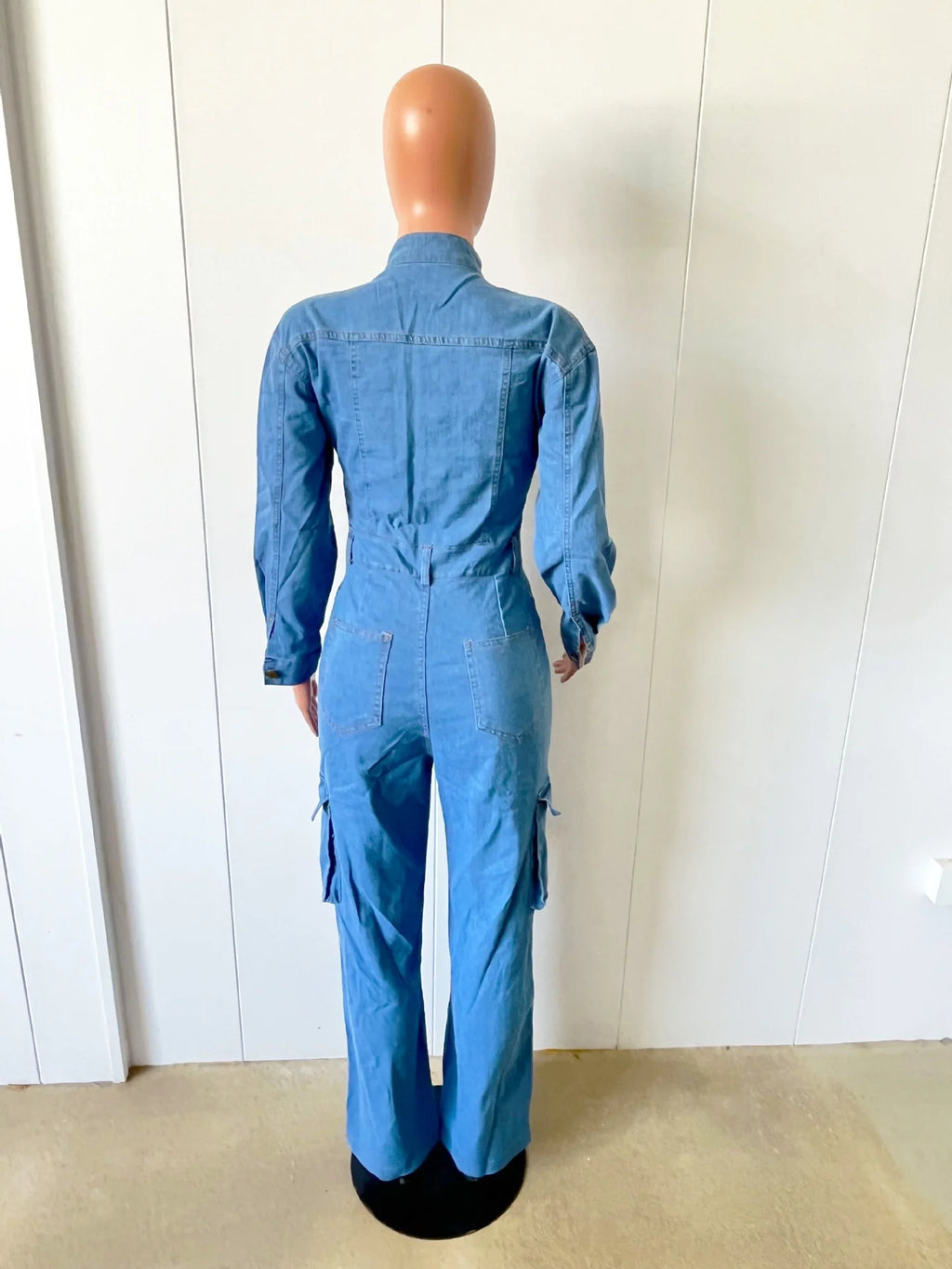New Arrival Women Clothing  Turn Down Collar Vintage New Female Denim Jumpsuit Woman Jean Overalls Long Sleeve Elegant Jumpsuits