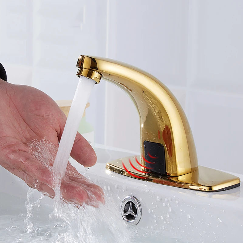 Matte Black Sensor Smart Basin Faucet Hot Cold Mixer Crane Basin Faucet Touchless Faucet Water Tap Torneira de lavatório