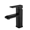 Matte Black Modern Single Hole Ceramic Bathroom Faucet Brass Hot/Cold Basin Mixer with Metered Flow