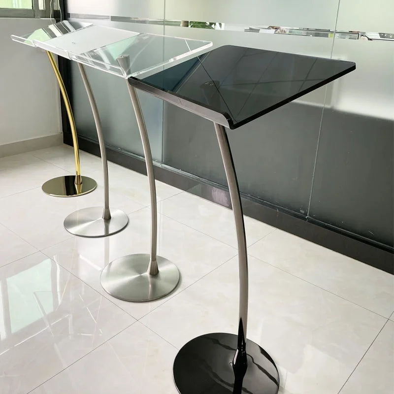 Top Level Crazy Selling Modern Acrylic Lectern Plastic Podium Design for Mall Gym School & Supermarket Use High Quality