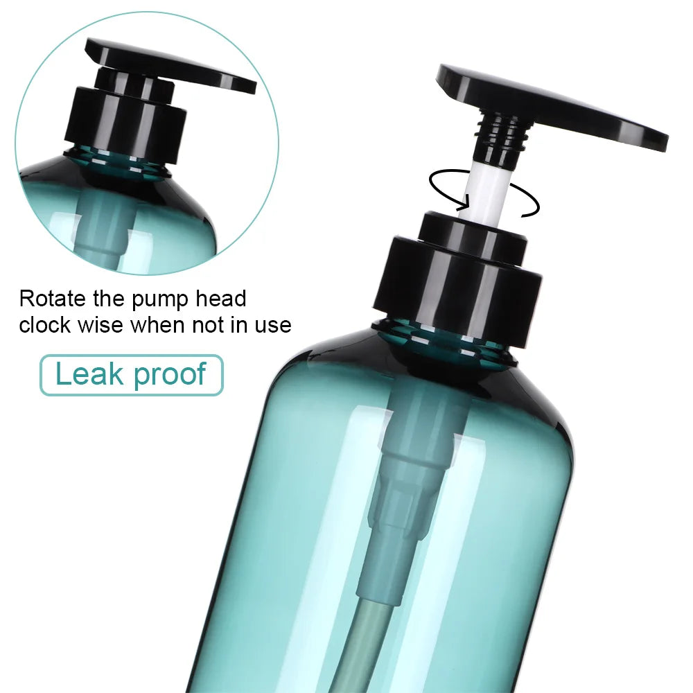 300/500ml Refillable Clear Empty Bottle Soap Dispenser Shower Gel Shampoo Dispenser Bottles Press Pump Lotion Bottle Reusable