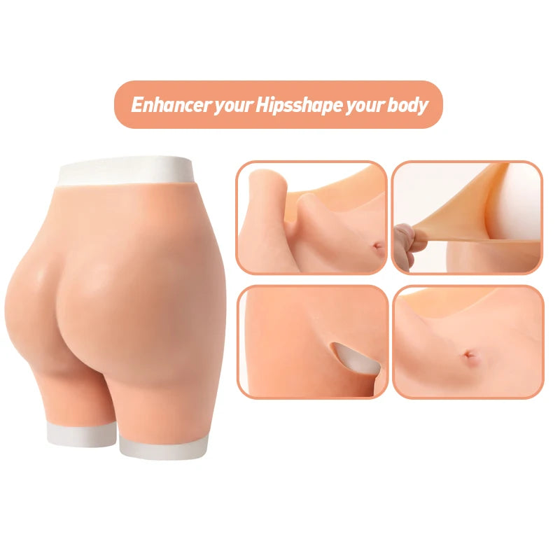 Hot Sell Sexy Women False Butt Underwear Silicone Enhancer Buttocks Padded Panty Plus Size Silicone Fake Buttocks Hip Panties