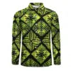 Personality Red Black Gradient Polynesian Printed Shirts Long Sleeve Big Size Men Shirt Hawaii Island Casual Shirts