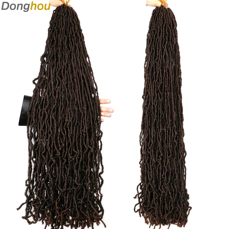 18”24”36” Mix Green New Faux Locs Crochet Hair Synthetic Curly Dreadlocks Hair Extensions Faux Cheveux Soft Locs Crochet Braids