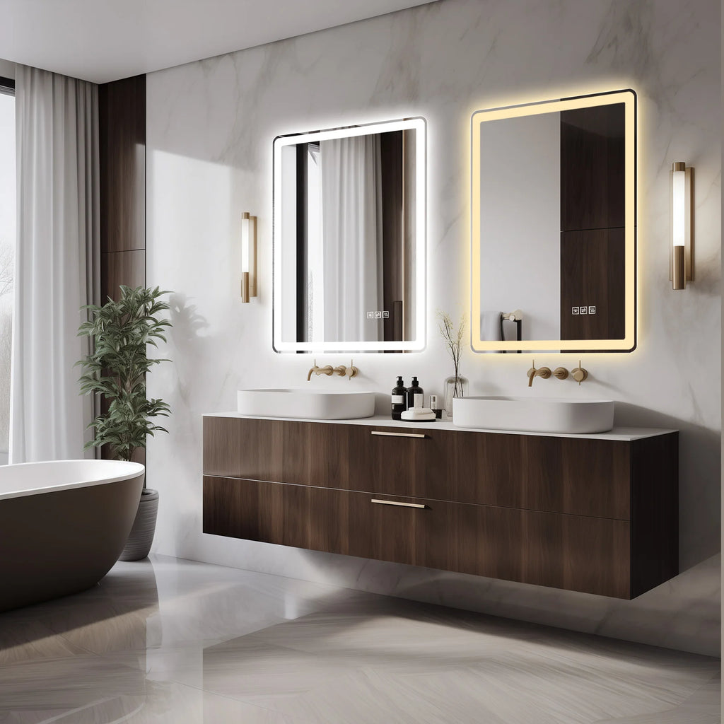 [US Stock] 36*36 Inch LED Bathroom Mirror With Anti-Explosion Glass Anti-Fog Features & Tri-Color Changing Accept Dropshipping
