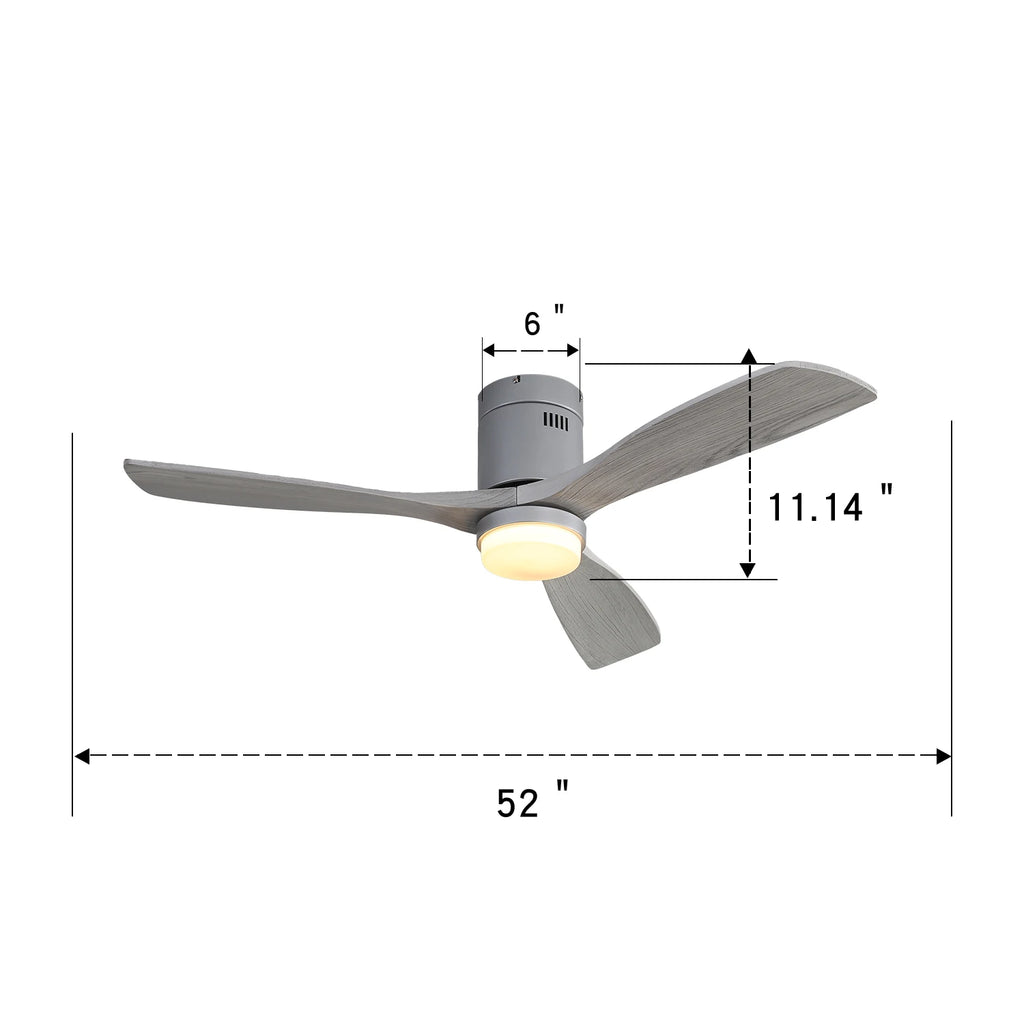 High Quality Antique Ceiling Fans 52 Inch Wood Blade Energy Saving Bldc Ceiling Fan with  LED Light