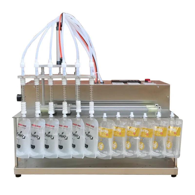 Two Head Overflow Liquid Filling Machine Semi Automatic Equipment 17 Liters Per Minutes Per Nozzle Double-spout Filling Machine