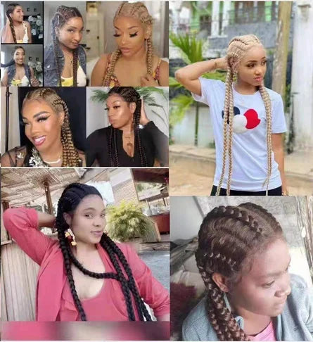 Foshan Xinyu African Braids Wig Braid Bit Heat Resistant Braid Human Hair Wigs for Women
