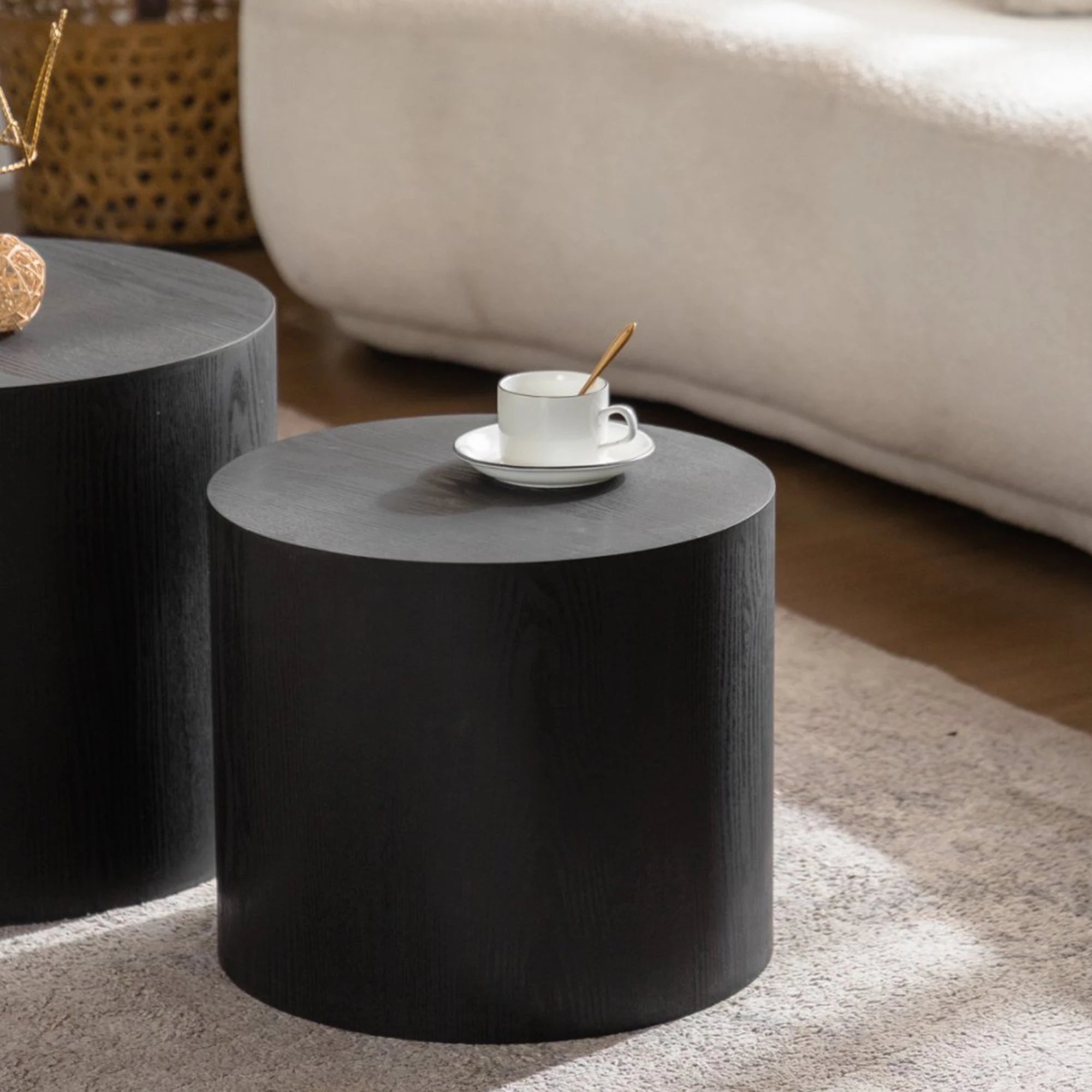 Nesting Modern Coffee Table Set 2 Wooden Foldable for Small Space Living Room Furniture
