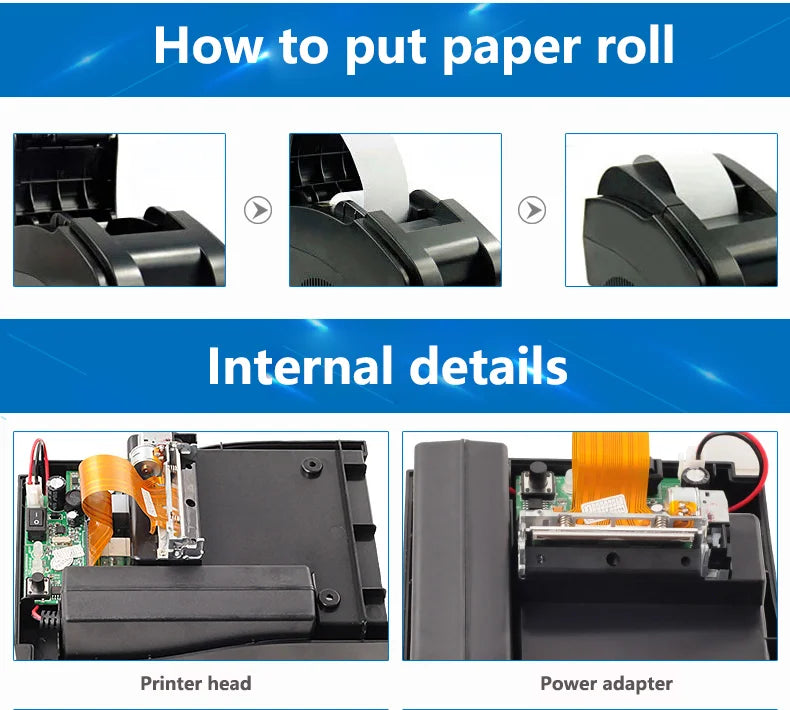 High-Quality 58mm Thermal Printer Bill Receipt Machine with 90mm/s Printing Speed USB Interface for Wholesale