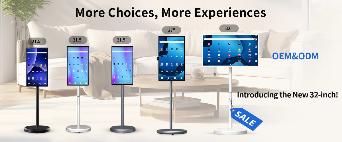 Hot 32 Inch Android Portable Smart TV with Battery Capacitive Display Vertical Touchscreen LCD Monitors All in One Portable TV