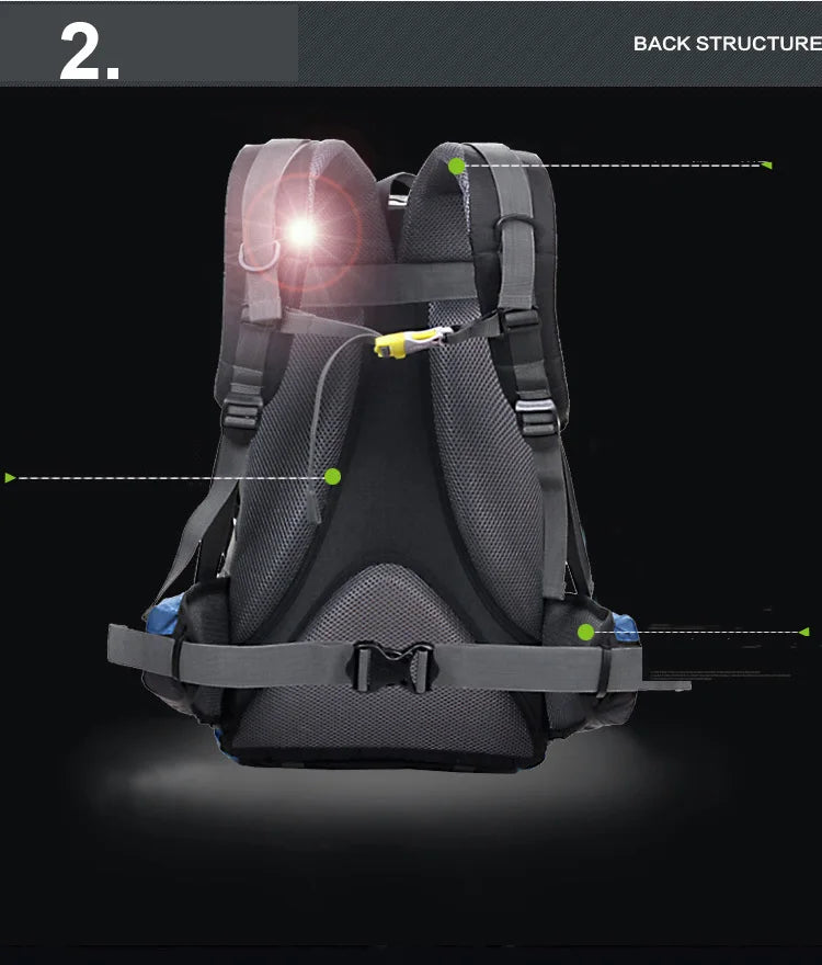40L Outdoor Climbing Mountaineering Backpack Waterproof Functional Men Women Sports Bag Hiking Traveling Bag